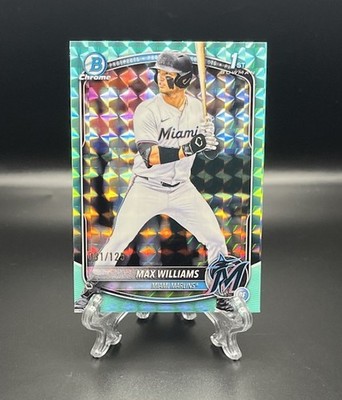 2025 BOWMAN DRAFT CHROME AQUA GEOMETRIC /125 MAX WILLIAMS RC MARLINS BDC-68