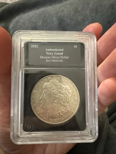 1921 Morgan Silver Dollar Authenticated Very Good Grade BA17-00040-020