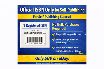 ISBN for Self-Publishing   Works for Amazon KDP, IngramSpark, Walmart, B&N - $89