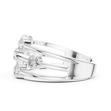 Anello 1 Ct Tondo VVS1 D 7 Pezzi Diamante Odalia Infinity Promise Finitura Or...