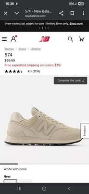 New Balance 574 Flat Taupe Women's Athletic Suede Shoes Tan/Biege Size 8 -8.5