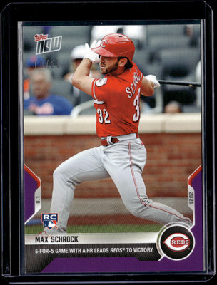 Max Schrock - 2021 MLB Topps Now #598 Purple 10/25 Parallel Cincinnati Reds