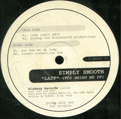 Simply Smooth - Lady (You Bring Me Up) - UK Promo 12'' Vinyl - 1998 - Big Bang...