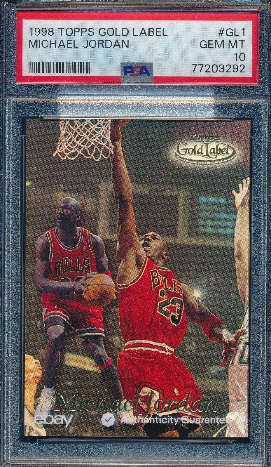 MICHAEL JORDAN 1998-99 TOPPS GOLD LABEL PSA 10 GEM MINT CARD #GL1!