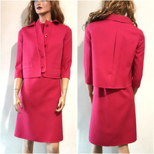 Dior Vintage 2009 Wool A-Line Shift Dress And Jacket Dress-look Set IT40