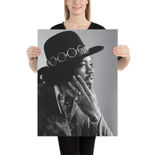 HENDRIX, JIMI - 18" x 24" LARGE ART PRINT Home Decor Rock Music 60's