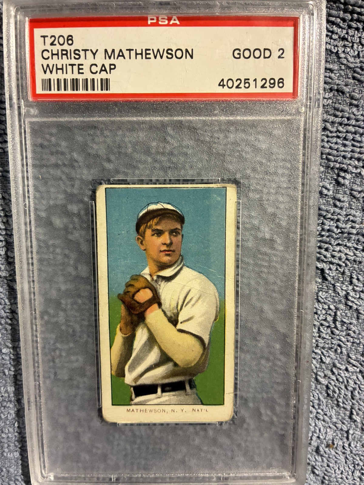 1909 T206 Christy Mathewson White Cap Piedmont PSA 2