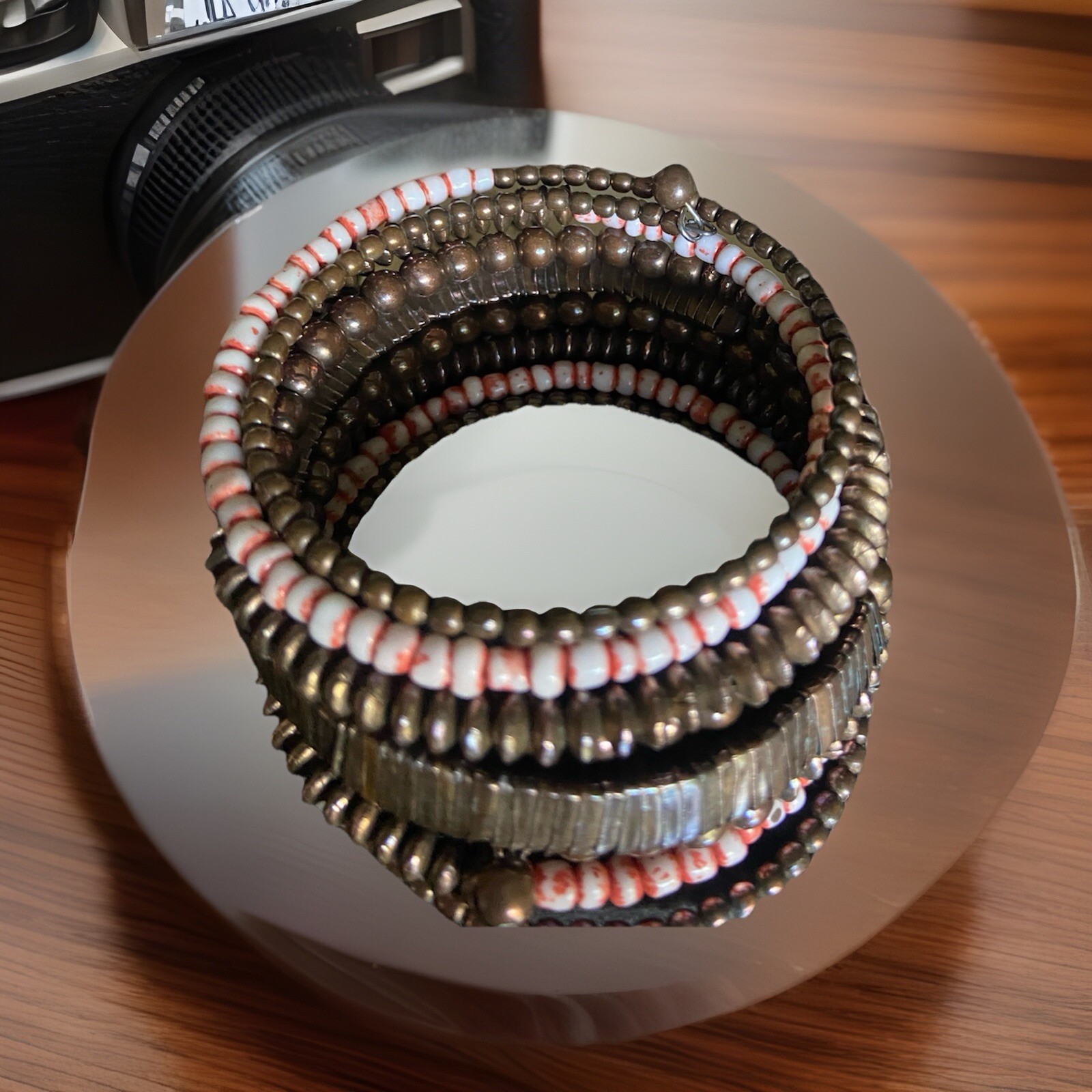 vintage copper memory wire bracelet - image 4