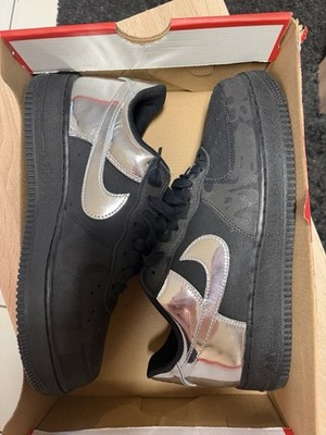 Nike Air Force 1 Low Retro - Herren Sneaker Schwarz Silber