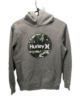 Hurley Youth Boys Gray Camo Camouflage Hoodie Hooded Sweatshirt Size 14/16