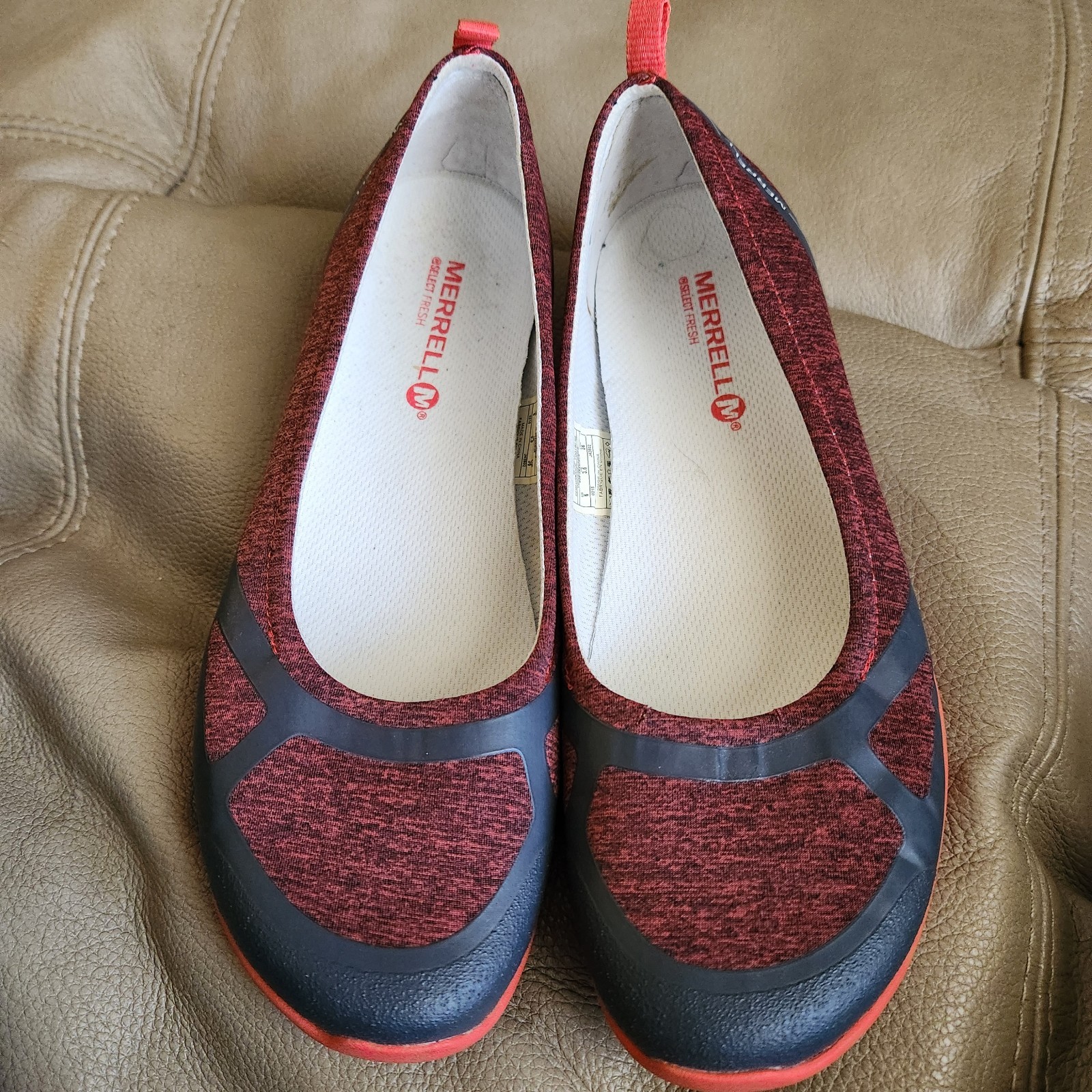 MERRELL BALLET SLIP ON SCARPE DONNA 6 MOCASSINI Select Grip suole CAYENNE GRIGIO