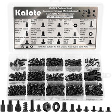 510PCS Computer Screws Assortment Kit, Carbon Steel Black Zinc Plated Motherb...