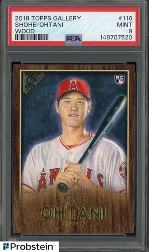 2018 Topps Gallery Wood #116 Shohei Ohtani Angels RC Rookie PSA 9 MINT