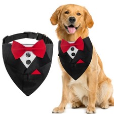 TUKOAW Dog Tuxedo Wedding Bandana, Bow Tie Tux Formal Dog Costume for Birthda...