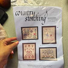 Country Stitching Beginner Series Cross Stitch Sampler 4 Patterns Thread/Fabric