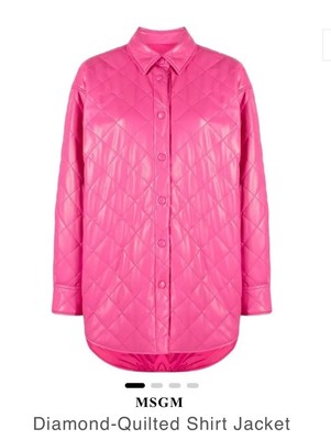 MSGM  Diamond-Quilted Shirt Jacket Size Small 