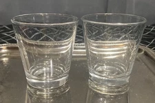 Old Fashion Whiskey,Shots, juice ￼ Glass  3” Tall 6oz  Set of Two Unbranded 