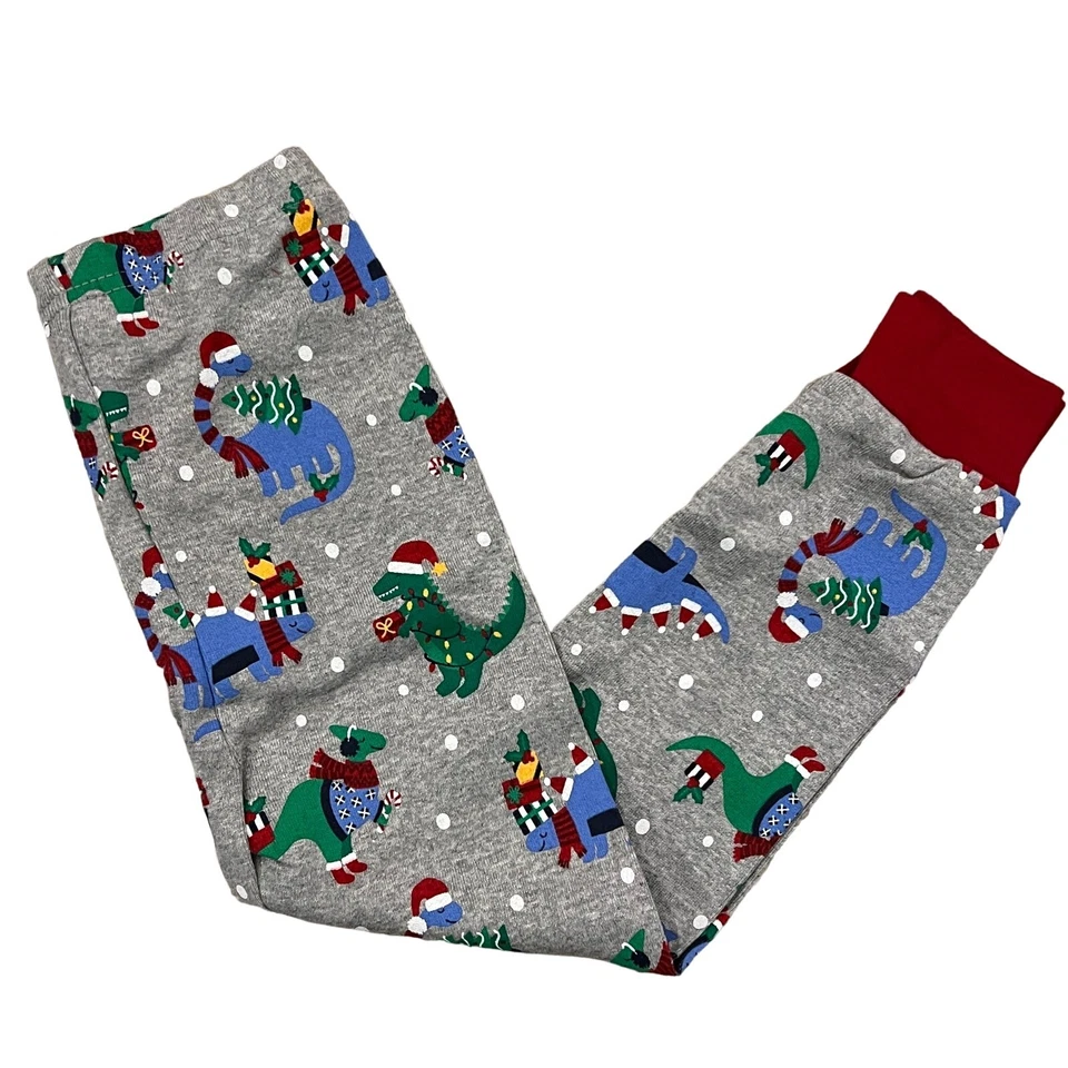 Nuevo con etiquetas Pijama Gymboree Niños Gris con Dinosaurio de Navidad Algodón - TALLA 2T Foto 3 de 4