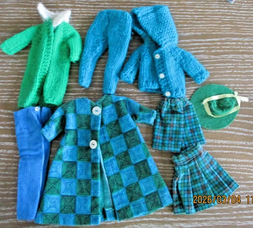 Vintage Barbie Tammy Size Co-Ordinates Blue Green Mommy Well Made Knits Corduroy