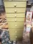 lar1012: distressed linen chest of drawers pickup only