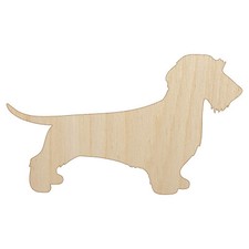 Wirehaired Dachshund Dog Solid Unfinished Wood Shape Cutout DIY Craft Projects