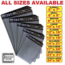 GREY MAILING BAGS STRONG POLY POSTAL POST POSTAGE SELF SEAL PACKAGING STRONG BAG