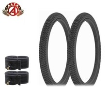 2 ALTA PERFORMANCE BICYCLE STEEL WIRE BEAD 22 x 2.125 BLACK ROUGH KNOBBY W/TUBES