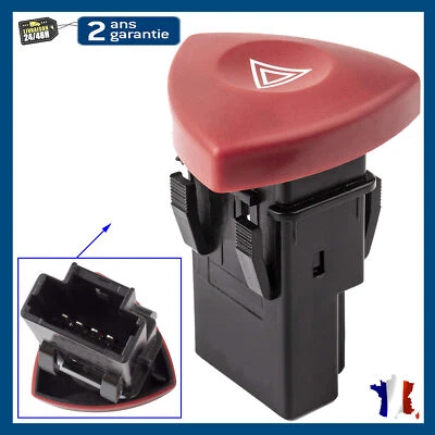 BOUTON DE WARNING DETRESSE prévu pour RENAULT MASTER 2 & TRAFIC II = 8200442724 - Photo 1/4