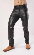 Genuine Sheep/Lambskin Soft Leather Trouser Draw Pants For Jogging For Men