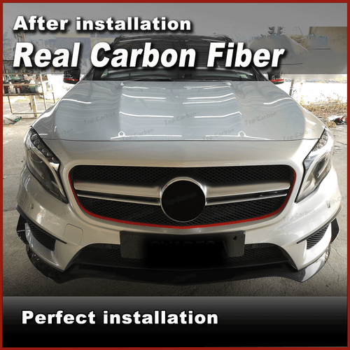 Aletas de parachoques delanteras de carbono real Canards para Mercedes Benz X156 GLA45 AMG 2014-2019 - Imagen 2 de 13