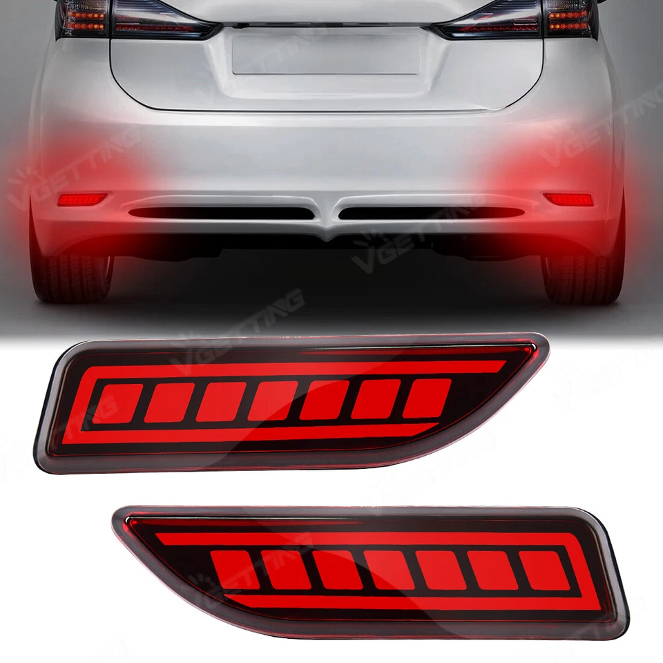 Pair For 2011-2013 Toyota Corolla Lexus CT200h LED Rear Reflector Brake Light - Image 2 of 4