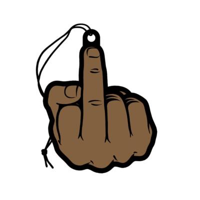 BROWN MIDDLE FINGER AIR FRESHENER BY WOODROCKET