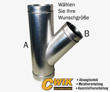 Schlauchabzweig 45° Rohrabzweig mit Schlauchanschluss Absauganlage Absaugrohr