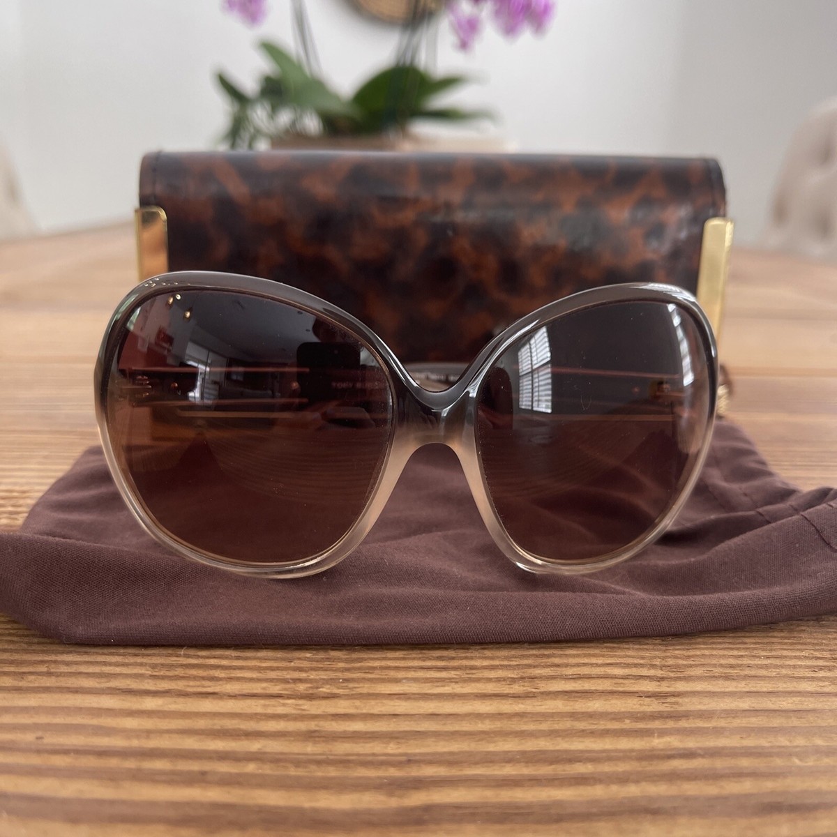Tory Burch Brown Tan Oversized Sunglasses Tory Burch TY7231U Sunglasses | LensCrafters main image 4