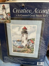 Dimensions Accent LIGHTHOUSE POINTE Counted Cross Stitch Kit Sealed Edie Hopkins