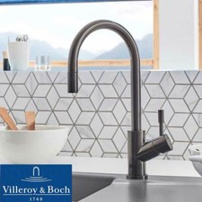 Villeroy & Boch Umbrella Flex Anthracite Stainless Steel Pullout Kitchen Tap