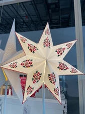 Ikea STRALA Star pendant lamp shade white folklore 19 " 305.322.19 - NEW
