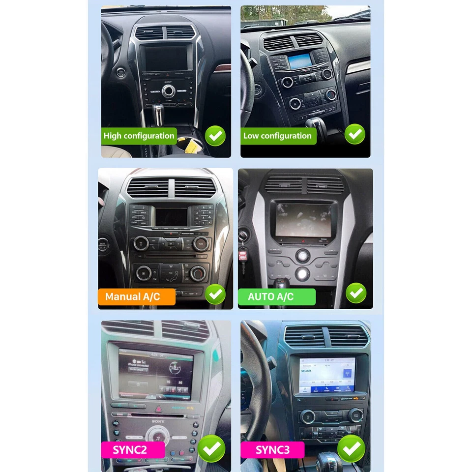 Para Ford Explorer 12.8" Coche Radio Estéreo GPS Inalámbrico Apple Carplay Android Automático Foto 4 de 4