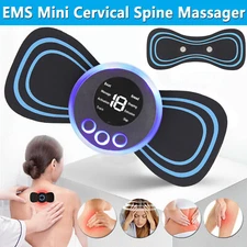 Mini Electric Neck Back Massager Portable EMS Cervical Massage Patch Stimulator