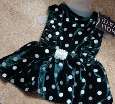 Pet Dress Dog or Cat Green Velvet.. xs New w/ Tag! | eBay