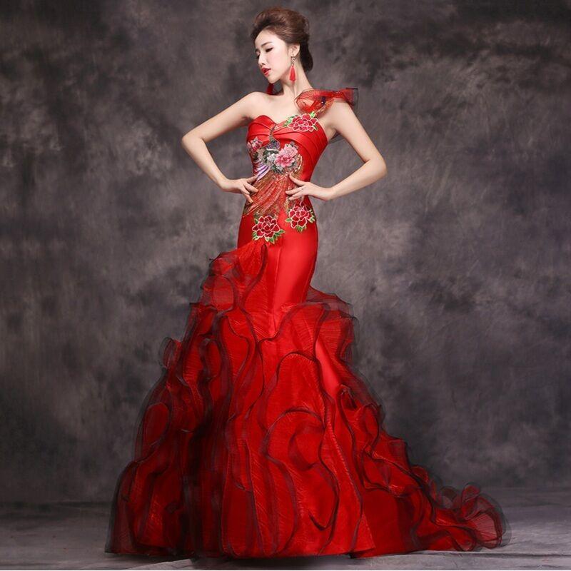Women's Elegant Embroidery Chinese Retro Ball Gown Wedding Evening Party  Dresses | eBay