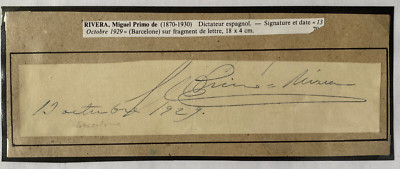 Miguel Primo de Rivera  - Politik   - original Autogramm  - Größe 18 x 4 cm