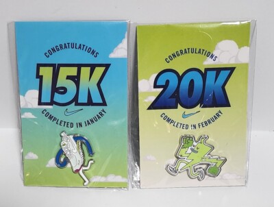 NEW! RARE! Nike NRC Go More Get More Running Challenge Pins 25K And 15K