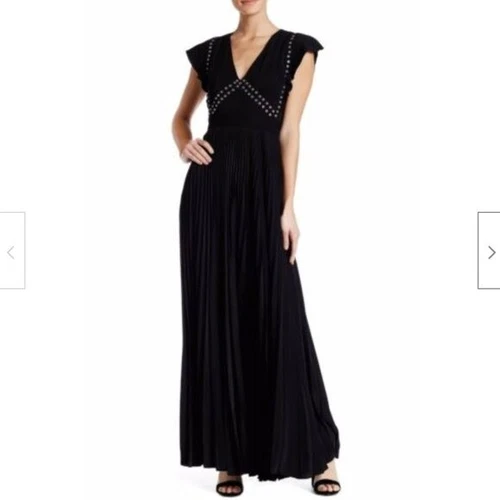 ALC Mara Grommet Pleated Maxi Dress - Size 0