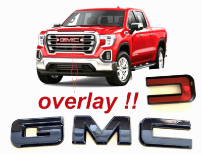 Front Gloss Black Emblem Overlay 2019-2023 GMC Sierra 1500 2500HD 3500HD