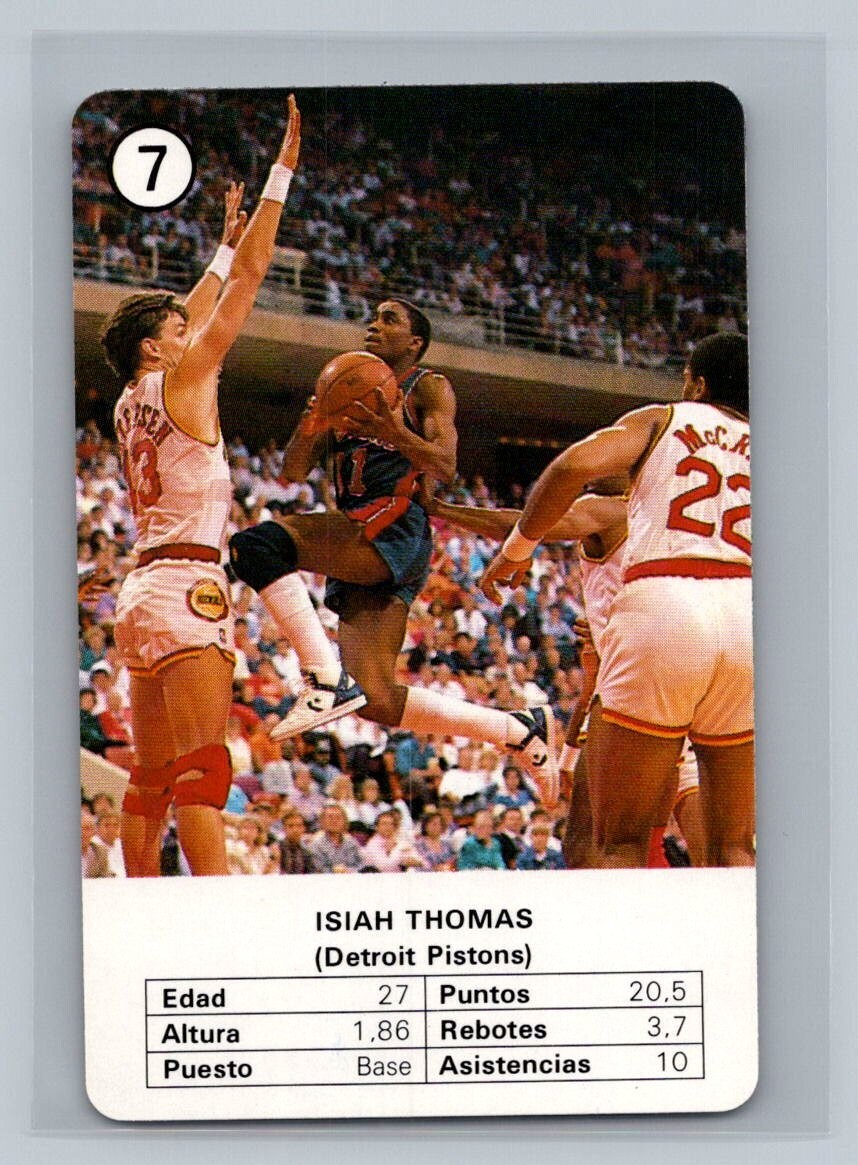 1988 Fournier Estrellas NBA #7 Isiah Thomas HOF Detroit Pistons Basketball Card