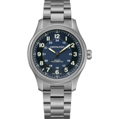 New Hamilton Khaki Field Titanium Auto Blue Dial Men's Watch H70545140