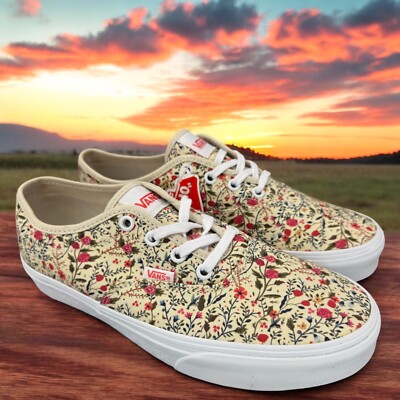 Vans Women's Doheny Decon Casual Canvas Sneaker Shoe Size 9 White Ditzy Floral
