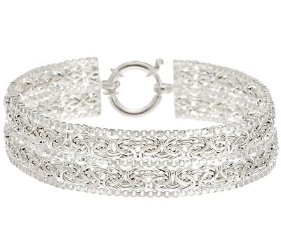 QVC zweireihiges byzantinisches Armband mit Box Kettenrand echt 925 Sterling Silber