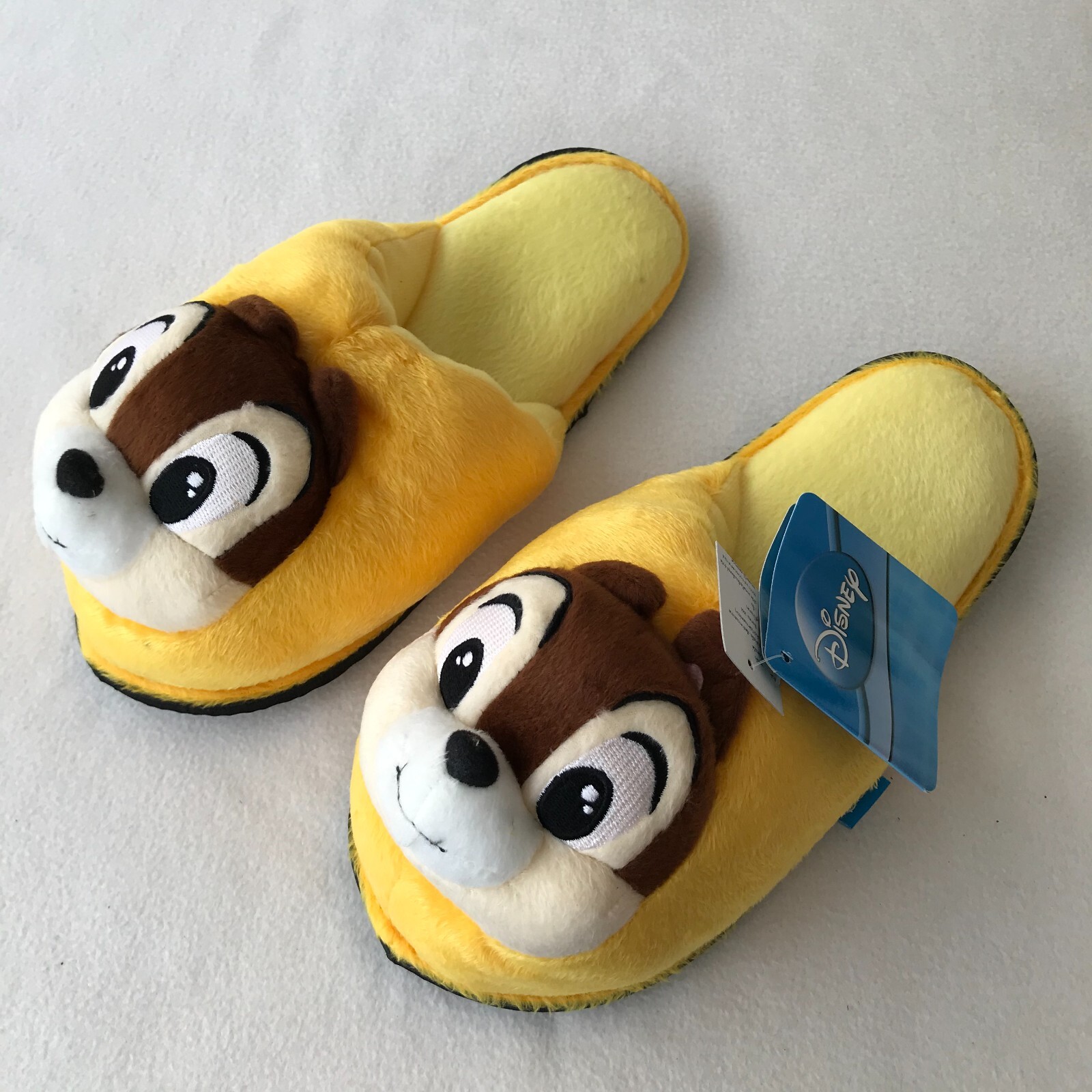 PANTOFOLA D’ORO AUTENTICO CHIP e DALE peluche pantofole scarpe sandalo US 5 9 UK 3 7 EU 34 40